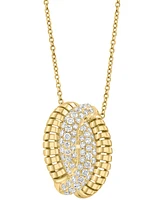 Effy Diamond Pave Abstract Crossover Pendant Necklace (5/8 ct. t.w.) in 14k Gold, 17" + 1" extender