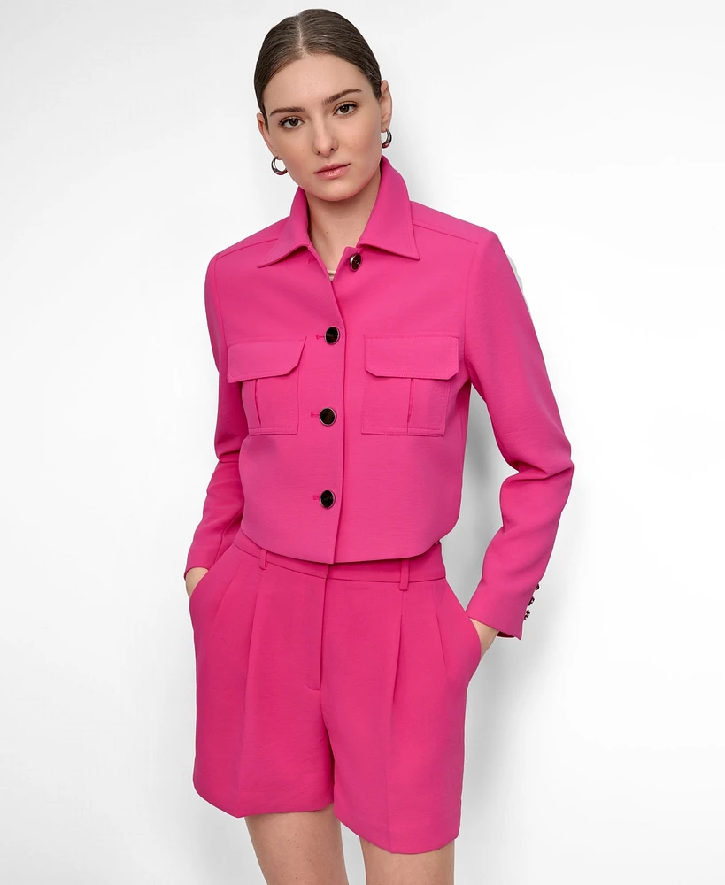 Dkny Petite Aero Crepe Button-Front Jacket