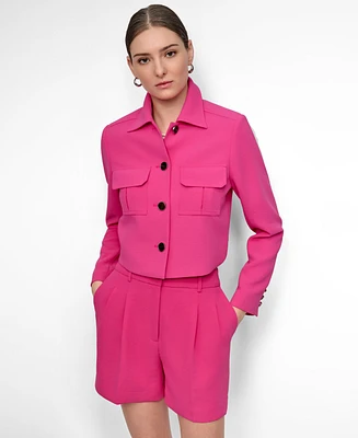 Dkny Petite Aero Crepe Button-Front Jacket