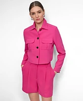 Dkny Petite Aero Crepe Button-Front Jacket