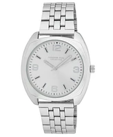 London Fog Unisex Keltic Cushion Case Silver Link Alloy Watch, 38mm