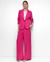 Dkny Petite Aero Crepe Scrunch-Sleeve One-Button Blazer