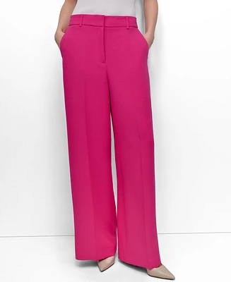 Dkny Petite Aero Crepe Mid Rise Wide Leg Pants