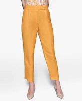 Karl Lagerfeld Paris Women's Pleat-Front Straight-Leg Ankle Pants