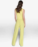 Karl Lagerfeld Paris Women's Full Straight-Leg Mid-Rise Pants