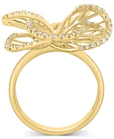 Effy Diamond Border Openwork Flower Statement Ring (3/8 ct. t.w.) in 14k Gold