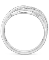 Effy Diamond Round & Baguette Curved Crossover Ring (5/8 ct. t.w.) in 14k White Gold
