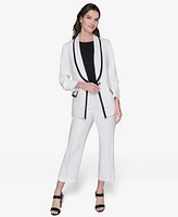 Karl Lagerfeld Paris Women's Contrast-Trim One-Button Blazer