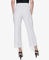 Karl Lagerfeld Paris Women's Cropped Wide-Leg Mid-Rise Pants