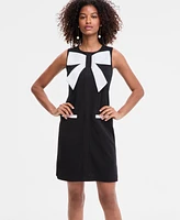 Karl Lagerfeld Paris Women's Bow-Front Scuba-Crepe Sheath Dress