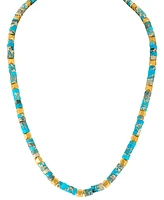 Bulova Men's Marine Star Reconstituted Turquoise 22" Beaded Necklace