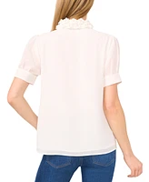 CeCe Women's Embellished Puff-Sleeve Shirt