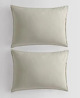 Calvin Klein Washed Percale Cotton Solid 3 Piece Comforter Set