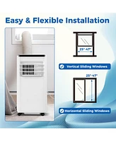 Gymax Portable Air Conditioner 8000 Btu Floor Ac Unit Fan & Dehumidifier w/ 24H Timer 2 Fan Speeds