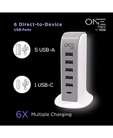 6 Usb Port Desktop Charging Power Tower Hub
