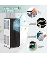 Gymax Portable Air Conditioner 10000 Btu Ashrae 3-in-1 Ac Unit w/ Humidifier & Sleep Mode Pink