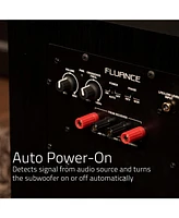 Fluance DB10W 10-inch Low Frequency Powered Subwoofer for Home Theater (Natural Walnut)