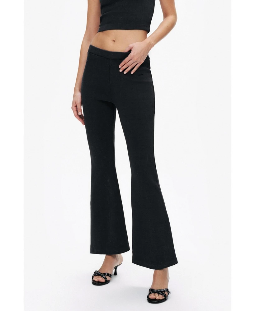 Nocturne Women's Ribbed Flared Pants