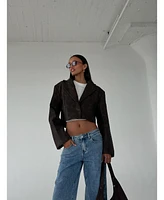 WeWoreWhat Women's Patina Cropped Blazer