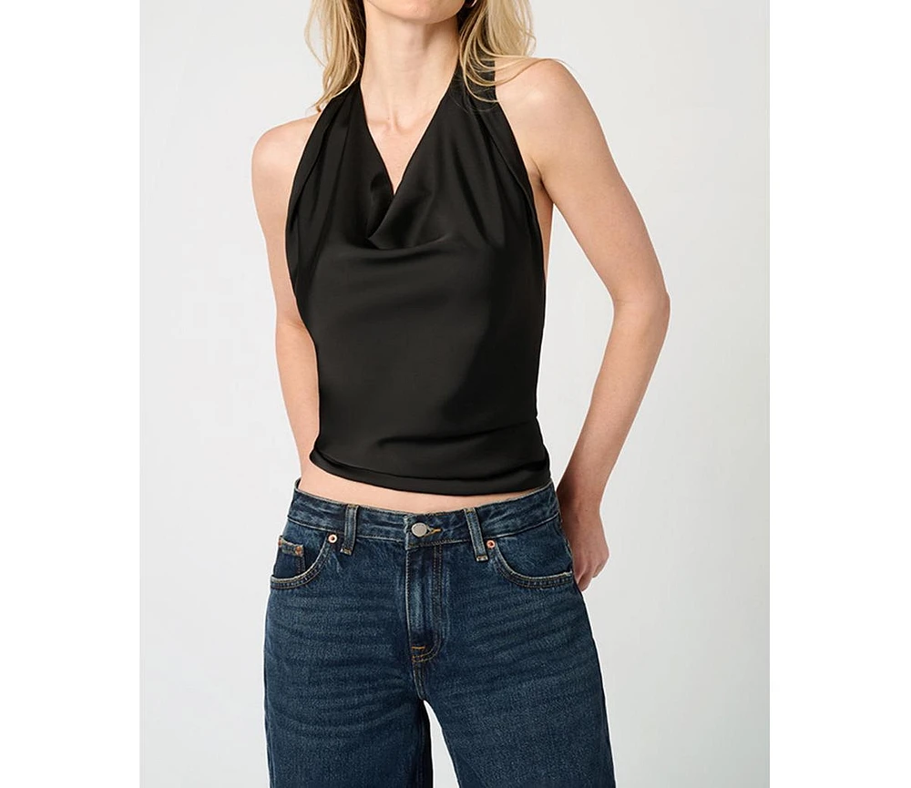 WeWoreWhat Women's Halter Cowl Neck Top