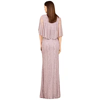 Lara Women's Cape Sleeve Mermaid Gown