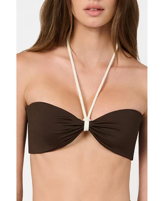 WeWoreWhat Women's Rope Tie Halter Bikini Top