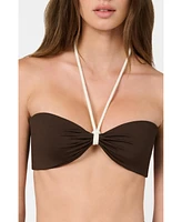 WeWoreWhat Women's Rope Tie Halter Bikini Top