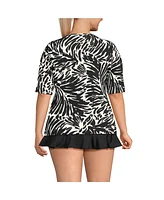 Lands' End Plus Elbow Sleeve Relaxed Upf 50 Rash Guard
