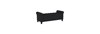 Tufted Storage Ottoman Bench with Rolled Arms, Button-Tufted Diamond Stitching, Soft-Close Hinges, and Versatile Design for Seating Storage-The Po