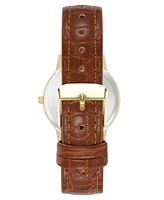 Anne Klein Women's Quartz Casual Polyurethane Leather and Gold-Tone Metal Alloy Boyfriend Watch