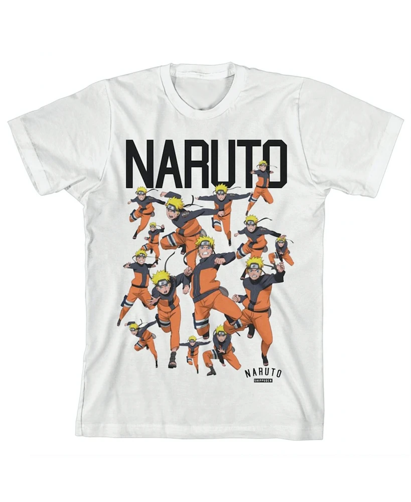 Naruto Boys Squad Art Youth White Graphic Tee-xl