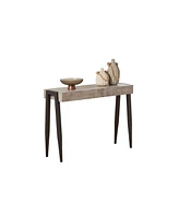 Kings Brand Furniture Camden Marble-Style Console Sofa Entryway Table for Hallway, Living Room, Foyer, Black/Gray