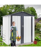 Mondawe 6X4X6Ft Garden Metal Outdoor Storage Shed Outdoor Storing Tools Rainproof Hinge Door Version