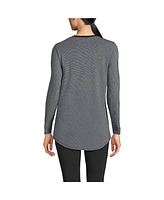 Lands' End Women's Long Sleeve Power Performance Scoop Neck Curved Hem Tunic Tee