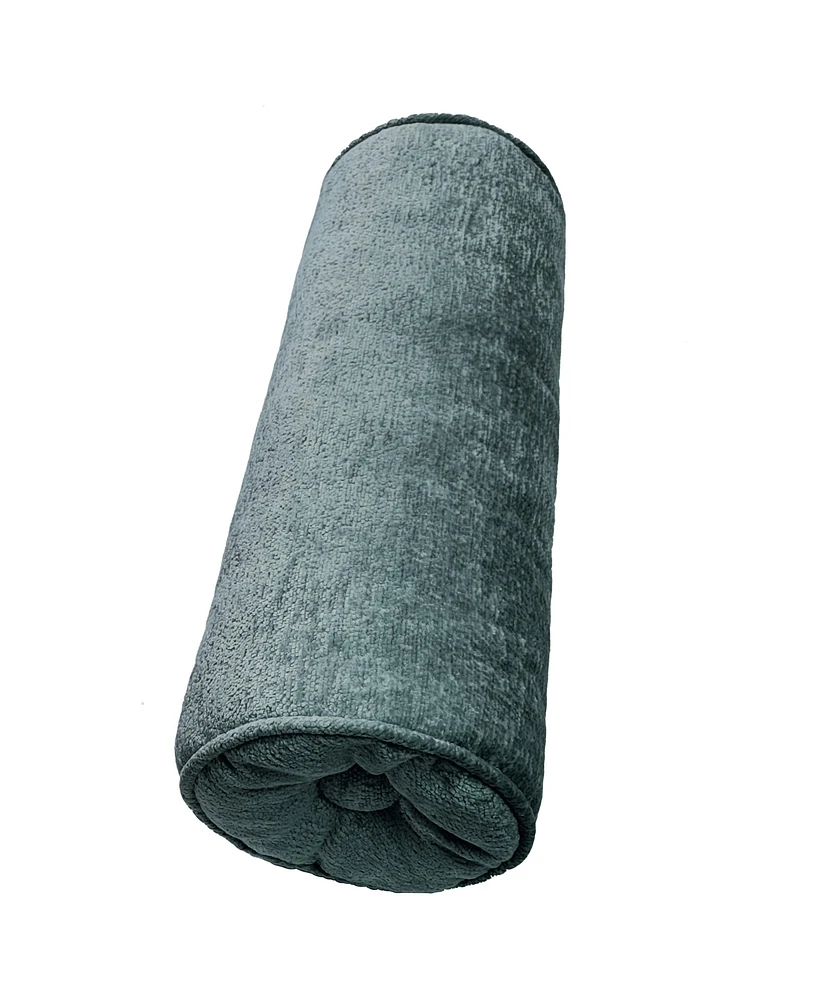 Edie@Home Delmonico Chenille Lumbar Neck Roll Decorative Pillow