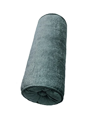 Edie@Home Delmonico Chenille Lumbar Neck Roll Decorative Pillow