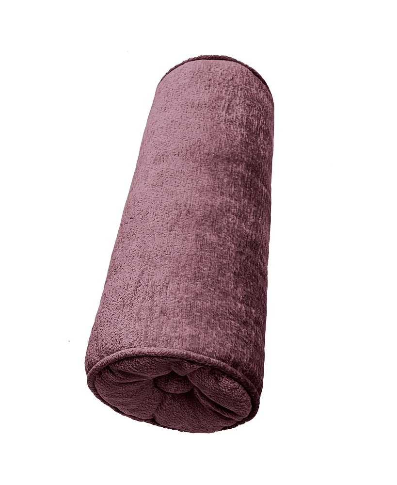 Edie@Home Delmonico Chenille Lumbar Neck Roll Decorative Pillow