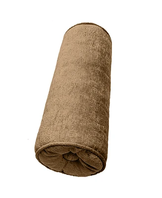 Edie@Home Delmonico Chenille Lumbar Neck Roll Decorative Pillow