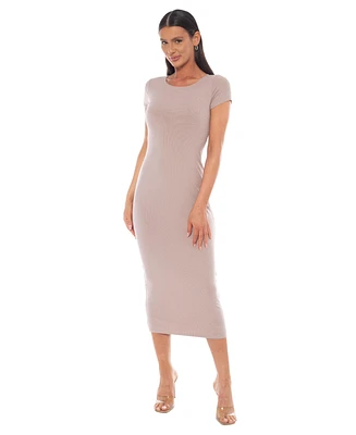 Bebe Women's Rib Maxi T-Shirt Dress