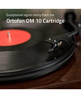 Fluance RT82 Reference High Fidelity Vinyl Turntable Record Player with Ortofon OM10 Cartridge And Anti-Vibration Wood Isolation Base - Piano Black