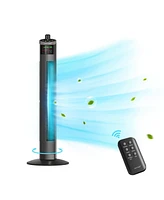 Ltmate Global Inc. Gray Track Tower Fan 75° Oscillating Fans with Remote, 3 Speeds & 3 Modes with Led Display, 36” Portable 15h Timer Floo