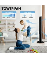 Ltmate Global Inc. Tower Fan Oscillating with Remote Control, 75° 3 Speeds & 2 Modes, 15H Timer Floor Fan with Led Display, 40”Portable Fl