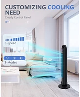 Ltmate Global Inc. Tower Fan with Remote, G-Ocean 45 Inch Oscillating Fan, Bladeless Fans with 24H Timer, Black Fan with 3 Speeds & 3 Modes, Led Displ