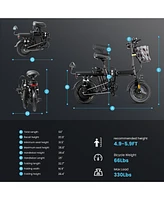 Ltmate Global Inc. Foldable Electric Bicycle, 500W Peak Motor 45 Miles 80KM Max Range, Upgraded E-bike with Front Basket, Phone Holder and Digital Dis