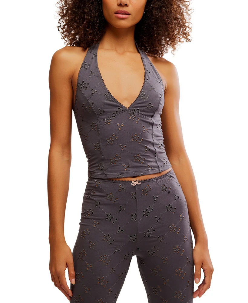 Free People Women's Full Bloom Eyelet Halter Top