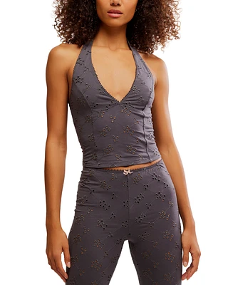 Free People Women's Full Bloom Eyelet Halter Top