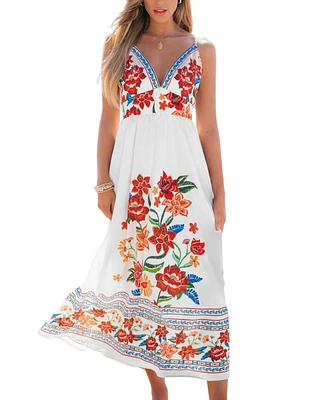 Cupshe Women's Handpicked Blooms Floral Maxi Beach Dress