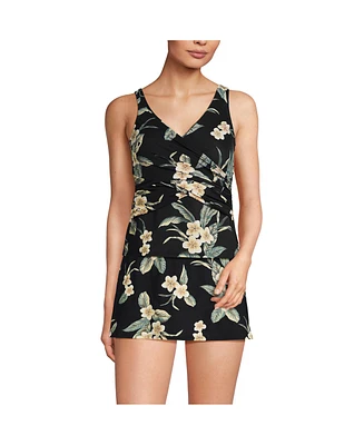 Lands' End Women's D-Cup Slender Suit Wrap Tankini Top