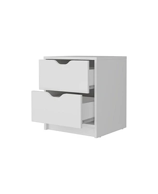 Smart Nightstand with 2 Drawers and Tech Integration
