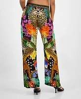 Annia Louisa Women's Paradise Printed Embellished Wide-Leg Pants